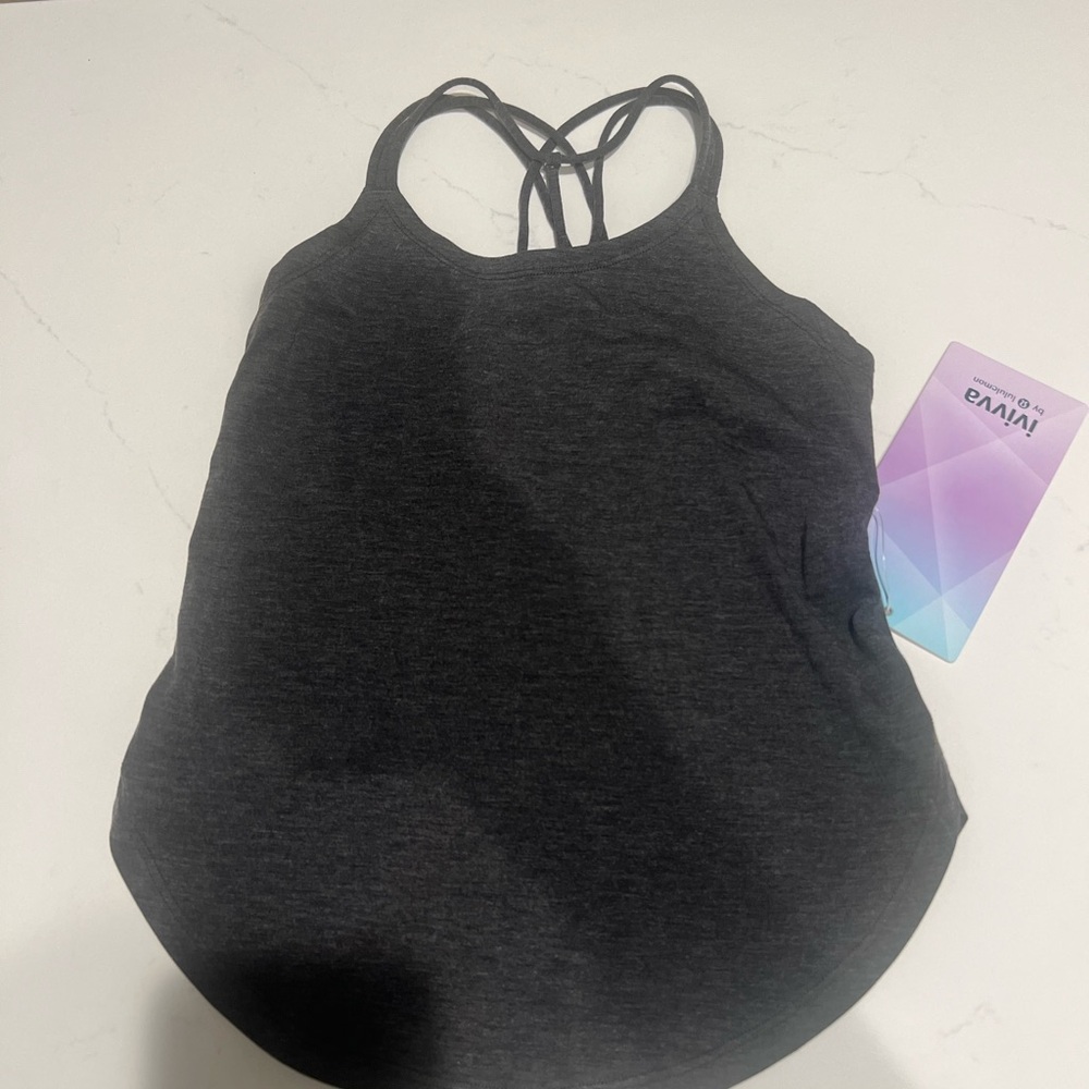 Adorable Ivivva Serene Heart Tank-Gray Strappy